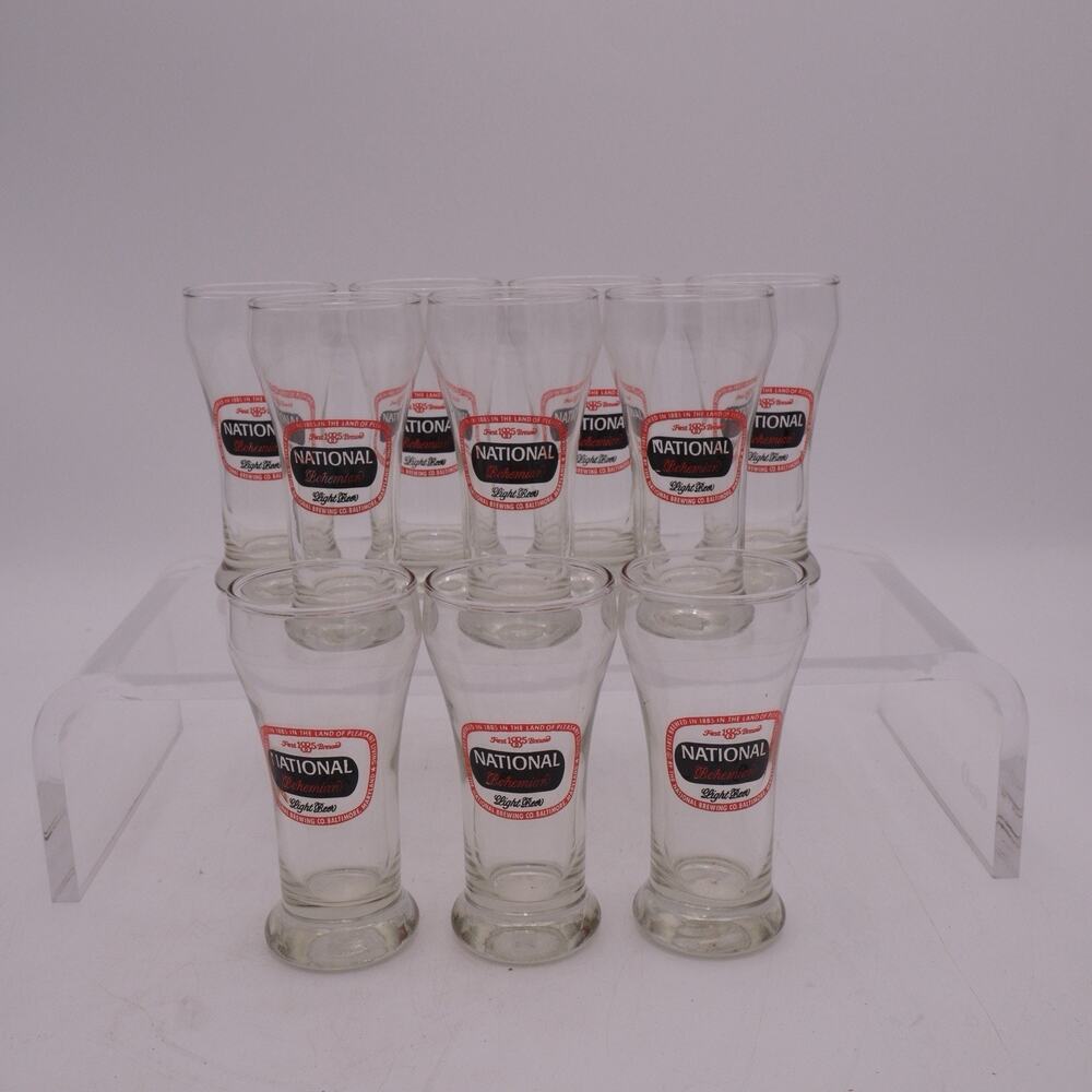 12 Vtg NATIONAL BOHEMIAN BEER ACL DRINKING GLASS NATIONAL BRG CO BALTIMORE MD